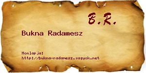 Bukna Radamesz névjegykártya